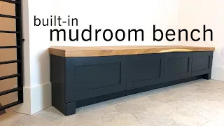 Built-In Mudroom Bench w Drawers Slab Top