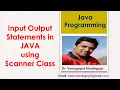 Input Output Statements in JAVA Scanner Class Venugopal Narsingoju