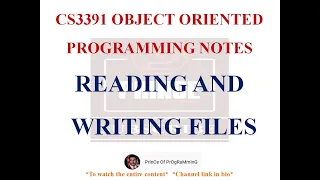 READING AND WRITING FILES IN JAVA NOTES CS3391 OBJECT ORIENTED PROGRAMMING NOTES