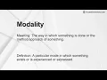 Modality Meaning