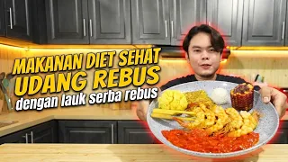 Udang Rebus Dengan Lauk Serba Rebus #fahmimiasmr