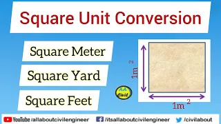 Square Unit Conversion Square Yard Square Meter Square Feet All About Civil Engineer
