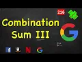 Combination Sum iii LeetCode 216 C Java Python