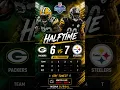 Steelers vs Packers HALFTIME 7-6 NFL Preseason 2026
