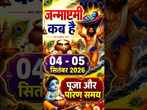 श्री कृष्ण जन्माष्टमी 2026 कब है | Krishna Janmashtami 2026 Date & Time | Janmashtami 2026 kab hai