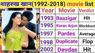 shahrukh khan 1992 2023 movie list shahrukh khan hit or flop shahrukh khan movies