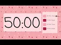 2-Hour Pomodoro Countdown Timer 50-Min Focus 10-Min Breaks Minimalist Design