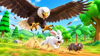 चतुर खरगोश चूहा और घमंडी चील 🐭🦅 | Eagle and  Rabbit Rat | Panchatantra Moral Story | 3D Hindi Kahani