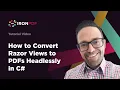 How to Convert CSHTML to PDF Using Razor Headlessly in C IronPDF
