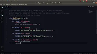 Bank Account Management in Python Coding Abby