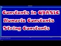 Constants In QBASIC Numeric Constants String Constants A Complete Computer Guide