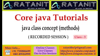 Core java Tutorials Java class concept methods by Mr Ratan class-03
