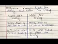 Difference Between Black Box Testing and White Box Testing Software engineering