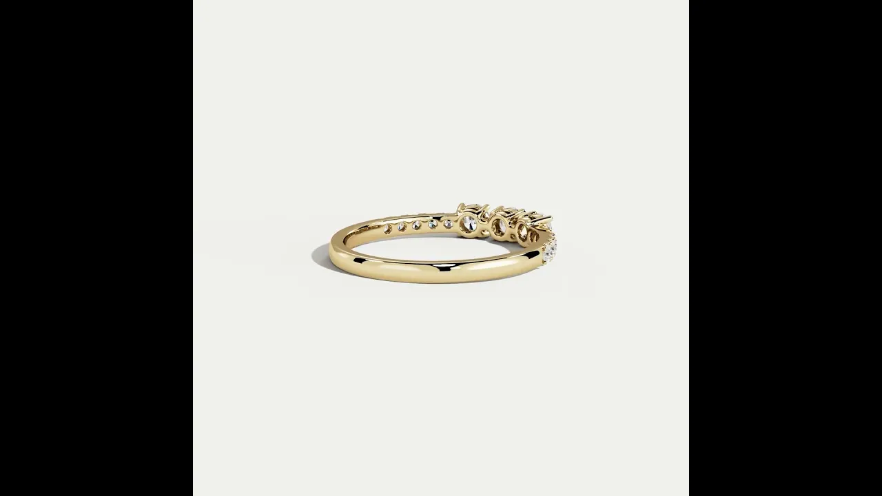 Floating Round  Lab-Grown Diamond Three-Stone Pavé Ring