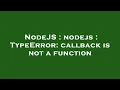 NodeJS nodejs TypeError callback is not a function
