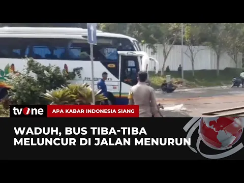 Meluncur di Jalan Menurun Karena Rem Blong, Bus Rombongan Mahasiswa Alami Insiden