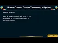 How to Convert Date to Timestamp in Python