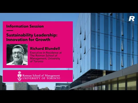 Information session on Rotman School of Management’s Sustainability Leadership program