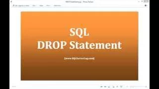 27 - SQL DROP Statement