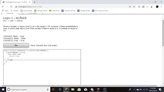 Logic-1 In1To10 Java Tutorial Codingbat com