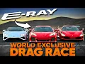 How fast is the Corvette E-Ray Versus Ferrari F8 Lamborghini Huracan Evo Jason Cammisa Drag Race