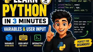 Python Variables User Input Tutorial for Beginners Learn Python Step by Step