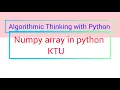 Numpy array in python