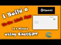 Build a To-Do List App in 1 Minute using ChatGPT