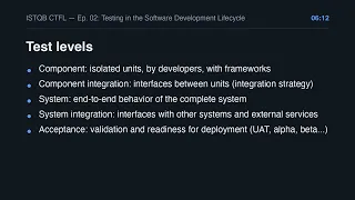 Testing in the SDLC ISTQB CTFL v4 0 Ep 02