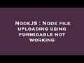 NodeJS Node file uploading using formidable not working