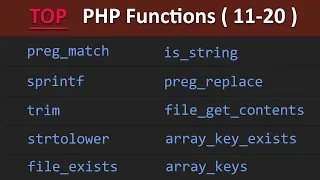 TOP 100 PHP Functions 11 - 20 PHP Tutorial