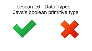 Lesson 16 Data Types Java s boolean primitive type