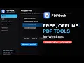 Merge Split Watermark and Protect PDFs Free PDFGeek Walkthrough