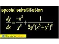 Solve a differential equation by substitution v x 3 y 3 an exam question