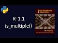 Solution to Data Structures and Algorithms in Python R-1 1 is - multiple