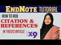 EndNote Tutorial How to Add cite References in Thesis Article