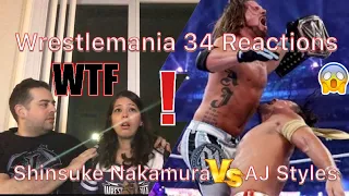 wrestlemania 34 reactions shinsuke nakamura vs aj styles