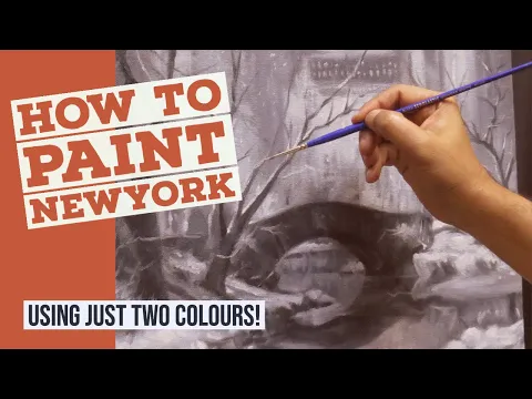New York in Winter Paint using just two colours