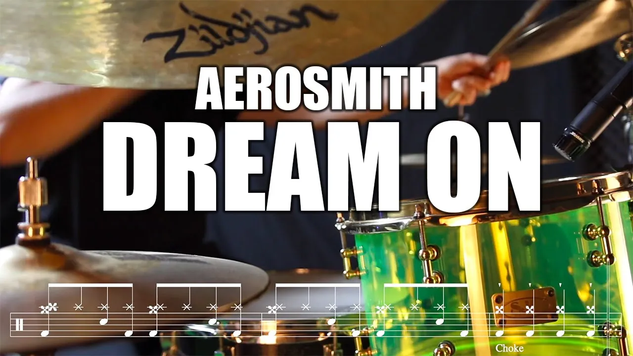 Aerosmith - Dream On (Drum Cover + Scrolling Score Tutorial) by Kevo_Gillespie