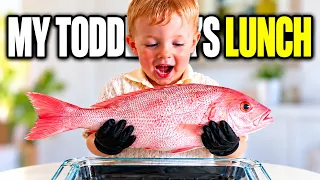 My son making his own lunch 