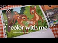 ASMR color with me Bambi Disney color by numbers book Tooli-Art Languo acrylic markers