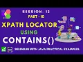Using XPath Contains method in Selenium Contains method in selenium