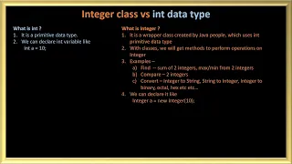 Integer vs int data type interview question