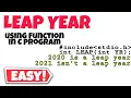 C program to check Leap Year using Function