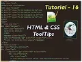 How to create tooltips using HTML and CSS explained in Telugu TUTORIAL - 16