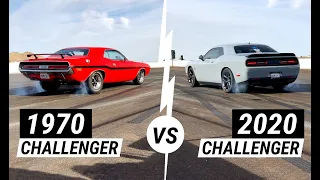 1970 vs 2020 Dodge Challenger RT Old vs New Muscle Car Drag Racing Street Style