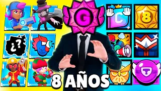 ASÍ ES MI CUENTA *8 AÑOS DESPUÉS* DE  HABER EMPEZADO A JUGAR BRAWL STARS 🤯 *muy rara*
