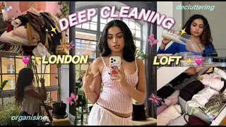 Decluttering my LONDON loft apartment | organising, deep cleaning, decorating 🪴🧹🫧