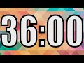 36 minute timer with Colorful background 36 minute countdown with alarm sound at the end