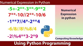 Numerical Expressions - 3 using Python how to solve numerical expression using python